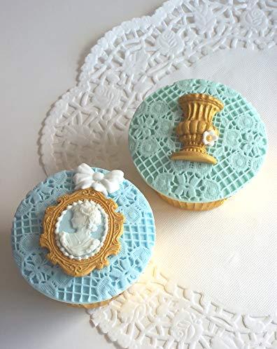 kowanii Miniaturrahmen (Oval Cameo &amp; Oval Frame 2) Silikonform zum Dekorieren von Kuchen, Cupcakes, Sugarcraft, Süßigkeiten, Ton, Basteln und Kartenherstellung, lebensmittelechte Silikonformen für Fondant