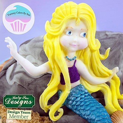 kowanii Mermaid Silicone Mold for Cake Decorating, Cupcakes, Sugarcraft, Candies, Clay, Crafts and Card Making, Food Safe Silicone Fondant Molds