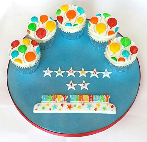 kowanii Happy Birthday Stars Banner Silicone Mold for Cake Decorating, Cupcakes, Sugarcraft, Candies and Clay, Food Safe Silicone Fondant Molds
