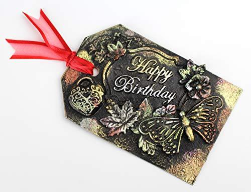 kowanii Mini Plaque (Happy Birthday) Silikonform zum Dekorieren von Kuchen, Cupcakes, Sugarcraft, Süßigkeiten, Ton, Basteln und Kartenherstellung, lebensmittelechte Silikonformen für Fondant