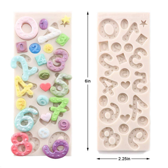 kowanii Fondant Letters Silicone Mold, Alphabet Gumpaste Mold, Baby Molds for Fondant Cake Decorating Mold Tools Cupcake Decorating Supplies, 2 Pack