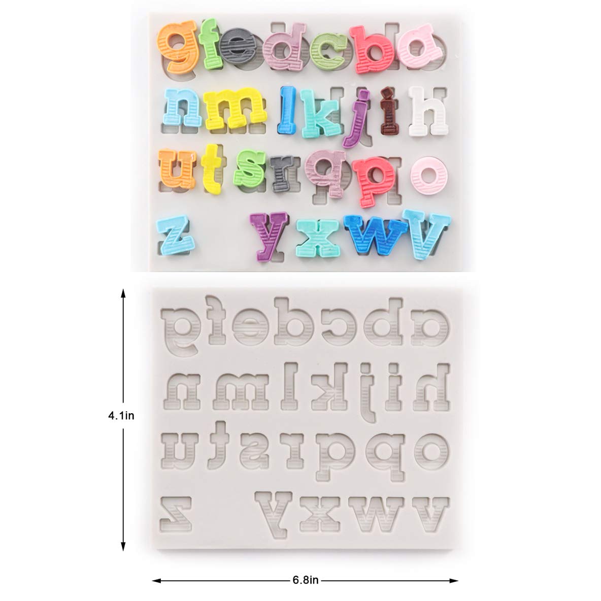 kowanii Alphabet Fondant Silicone Mold for Baby Shower, 3D Silicone Gumpaste Mold Fondant Tools and Accessories Cupcake Decorating Supplies 3 Pack