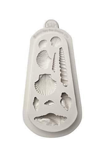 kowanii Seashells Silicone Icing Mold (Makes 10 Different Shapes) for Cake Decorating, Cupcakes, Sugarcraft, Candies, Crafts, Cards and Clay, Food Safe Silicone Fondant Molds