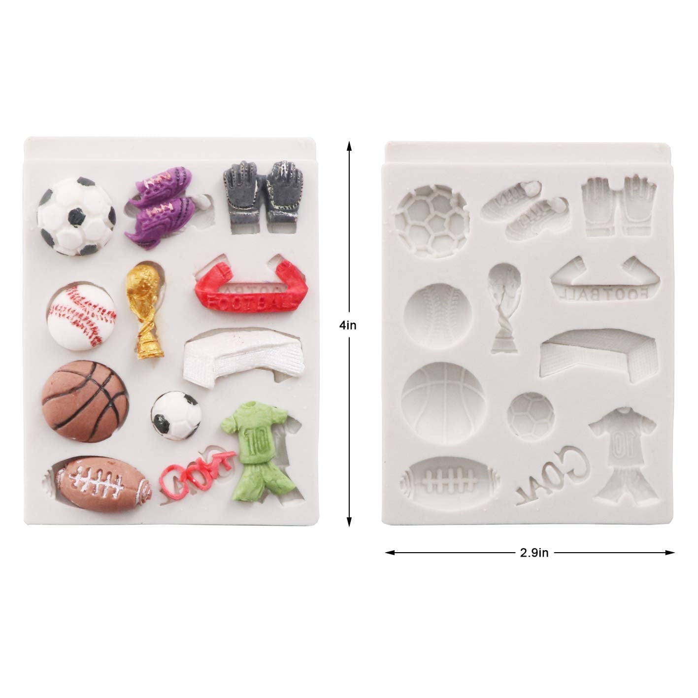 kowanii Силиконовые формы для помадки для футбола, форма для украшения торта с помадкой, инструменты для украшения кексов, форма для баскетбола и бейсбола