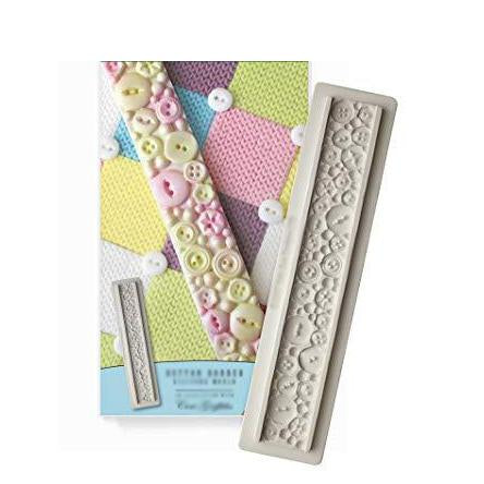 kowanii Silikon-Form für Zuckerguss mit Knopfleiste, Ceri Griffiths, kreatives Kuchensystem zum Dekorieren, Zuckerpaste, Fondants, Süßigkeiten und Basteln, lebensmittelechte Silikon-Fondantform