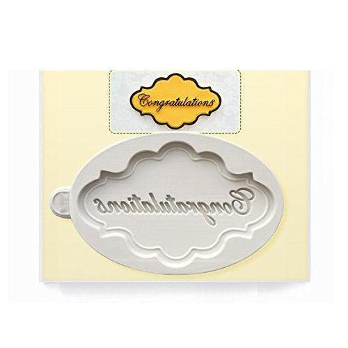 kowanii Glückwunschschild Silikonform zum Dekorieren von Kuchen, Cupcakes, Sugarcraft, Süßigkeiten und Ton, lebensmittelechte Silikonformen für Fondant