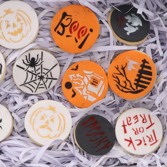 kowanii Halloween Decoration Stencil Cookie Mold, Food Grade Plastic, Pack of 14 Pieces Cookie Stencil