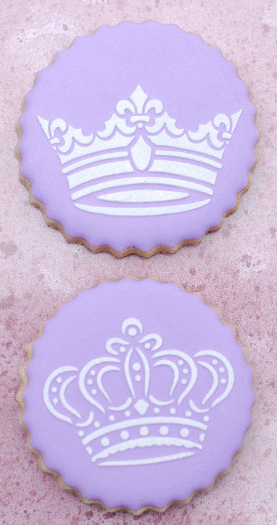 kowanii Royal Crowns Cookie Stencil Set, (King and Queen Crowns), 2 Pack