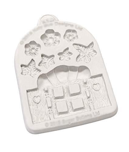 kowanii Enchanted Window and Flowers Silicone Mold for Clay, Ceramics, Cake Decorating, Cupcakes, Sugarcraft and Candies, Food Safe Silicone Fondant Molds
