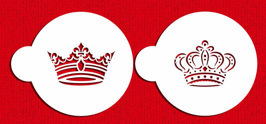 kowanii Royal Crowns Cookie Stencil Set, (King and Queen Crowns), 2 Pack