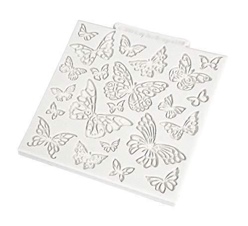 kowanii Butterfly 4" x 4" Design Mat Silicone Mold for Cake Decorating, Cupcakes, Sugarcraft, Candies, Clay, Crafts and Card Making, Food Safe Silicone Fondant Molds