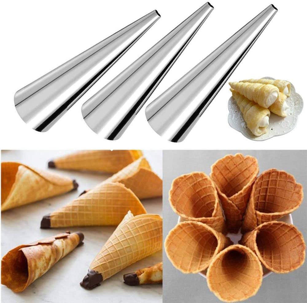 Cream Horn Roll Molds Screw Croissant Cannoli Form Tubes 6 Pieces