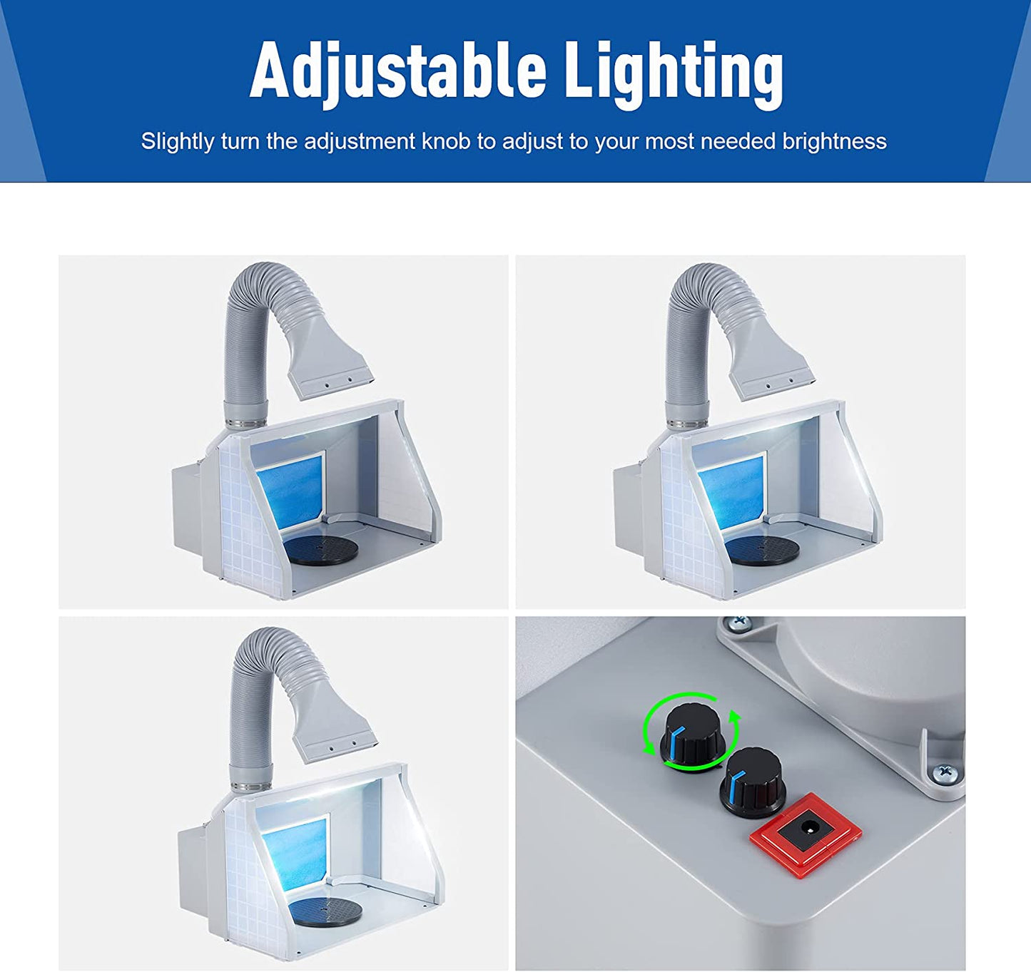 Lighted Airbrush Paint Spray Booth Adjustable Portable
