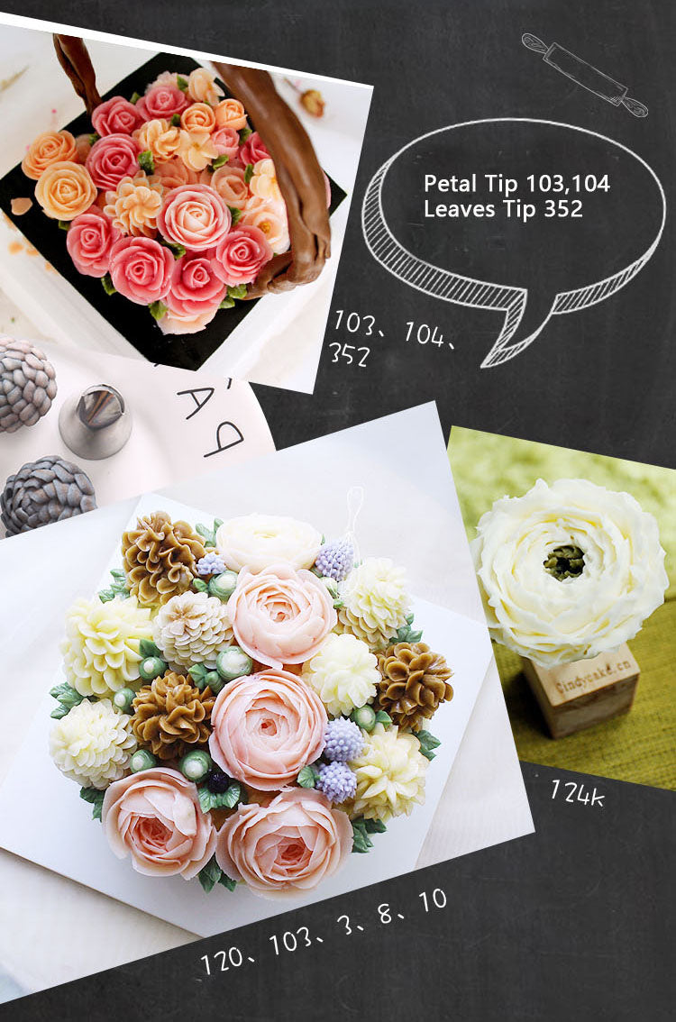 Korea Petal Cake Tip Decorating Tips #181 #182 #183