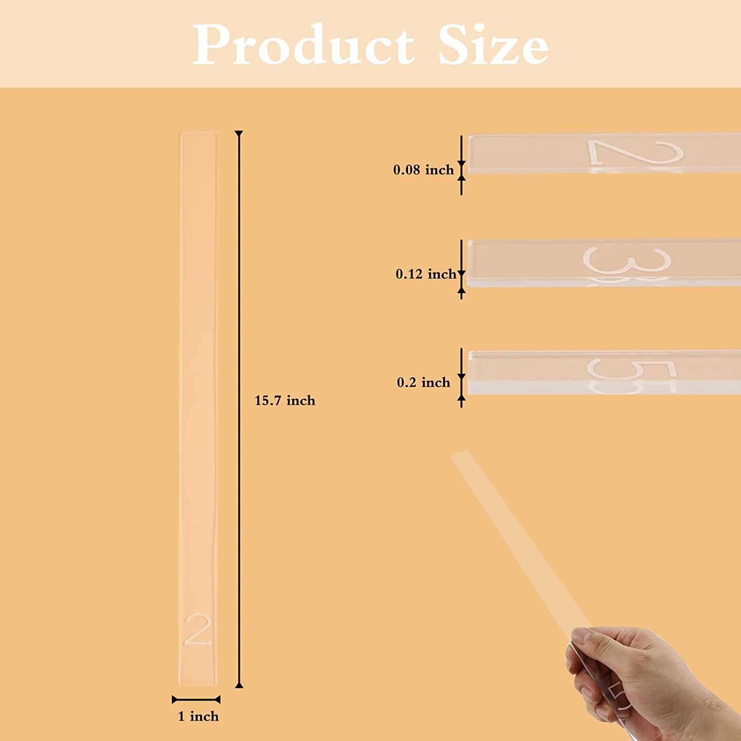 Baking Measuring Ruler Rolling Pin Guide Sticks Set Dough Strips Measuring Ruler Balance Thic ...