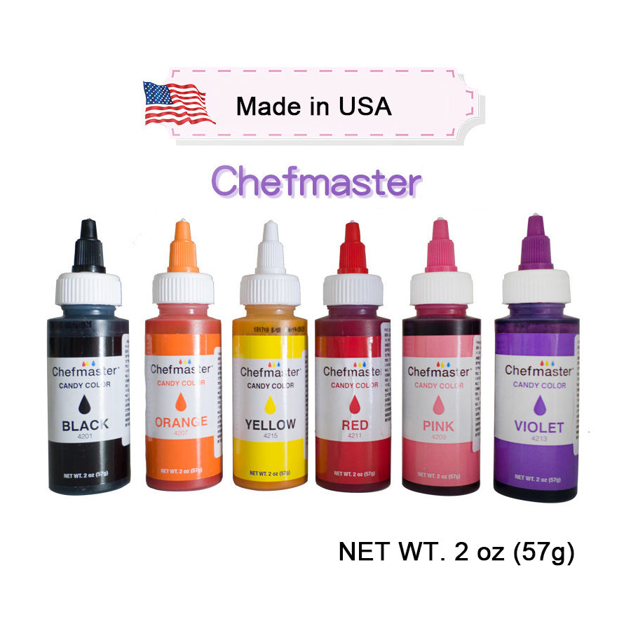 Chefmaster Oil-based Liquid Candy Color Certified Kosher 2-Ounce 57g