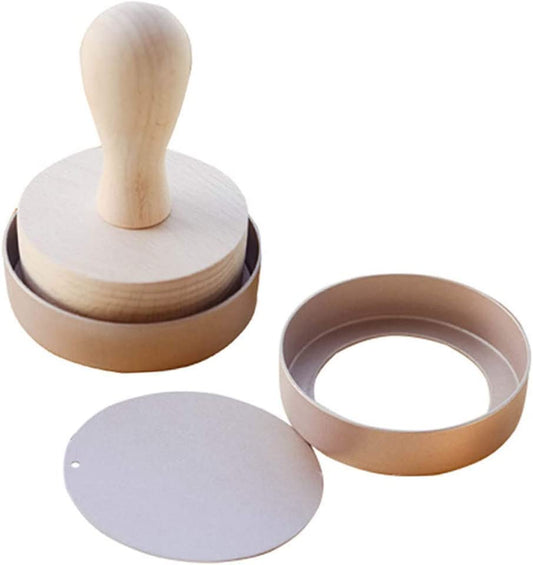 Eierkuchen-Presswerkzeuge Form-Holz-Gebäck-Tamper-Schieber