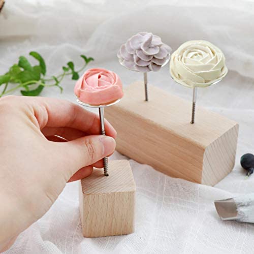 Flower Nail Cake Decorating Nails Holder Wooden Base Baking Tools