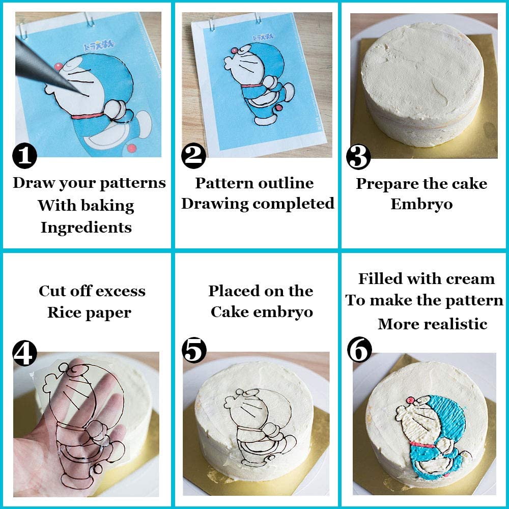Essbarer Reispapier-Oblatenkuchen, handbemaltes Papier, Süßigkeitenpaket